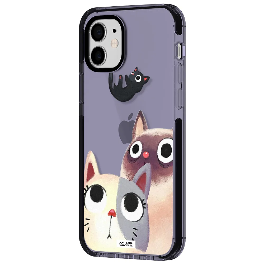 Abstract Grey Flowers Apple iPhone 12 impact Lilac Case