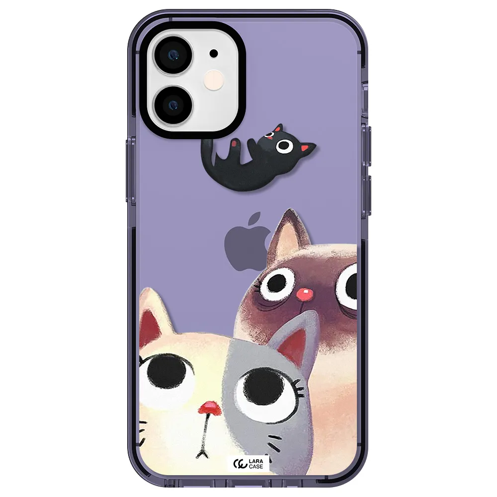 Abstract Grey Flowers Apple iPhone 12 mini impact Lilac Case