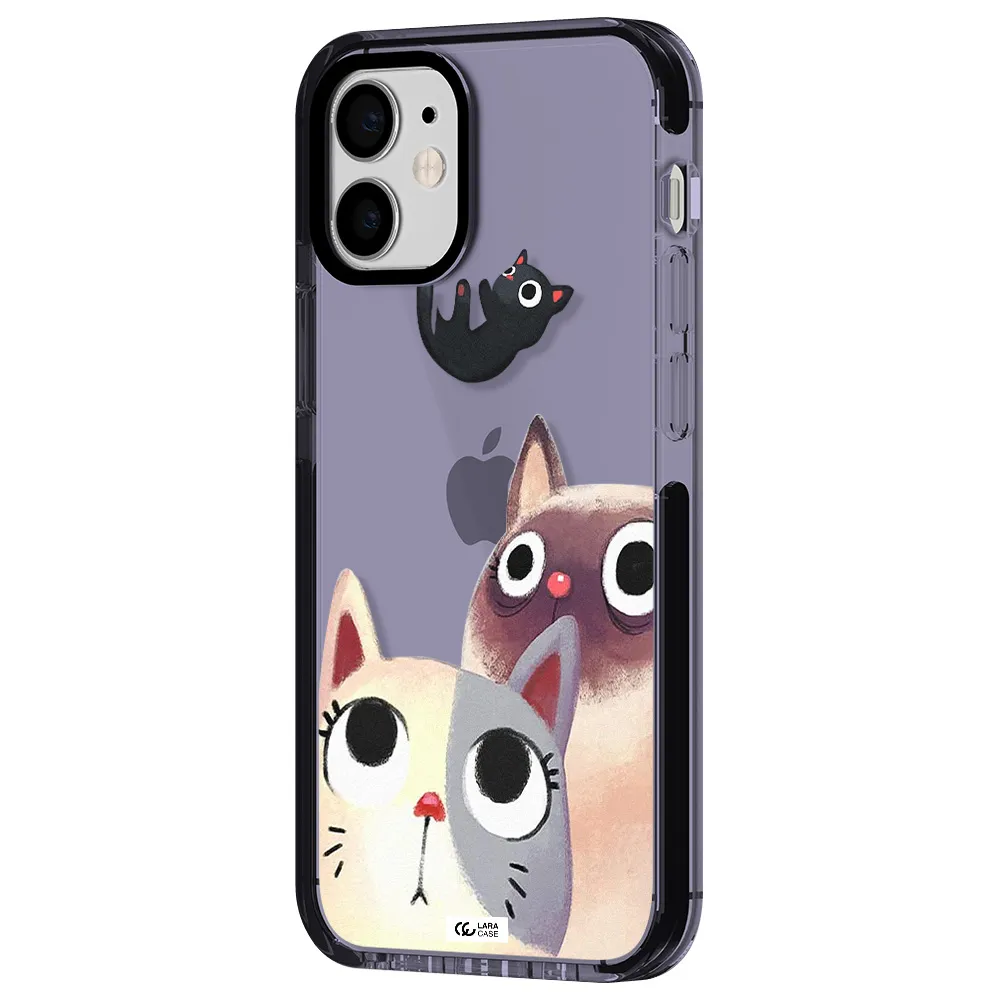 Abstract Grey Flowers Apple iPhone 12 mini impact Lilac Case