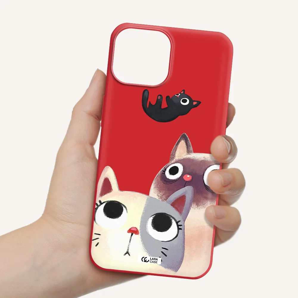 Abstract Grey Flowers Apple iPhone 13 mini Silicone Imperial Red Case