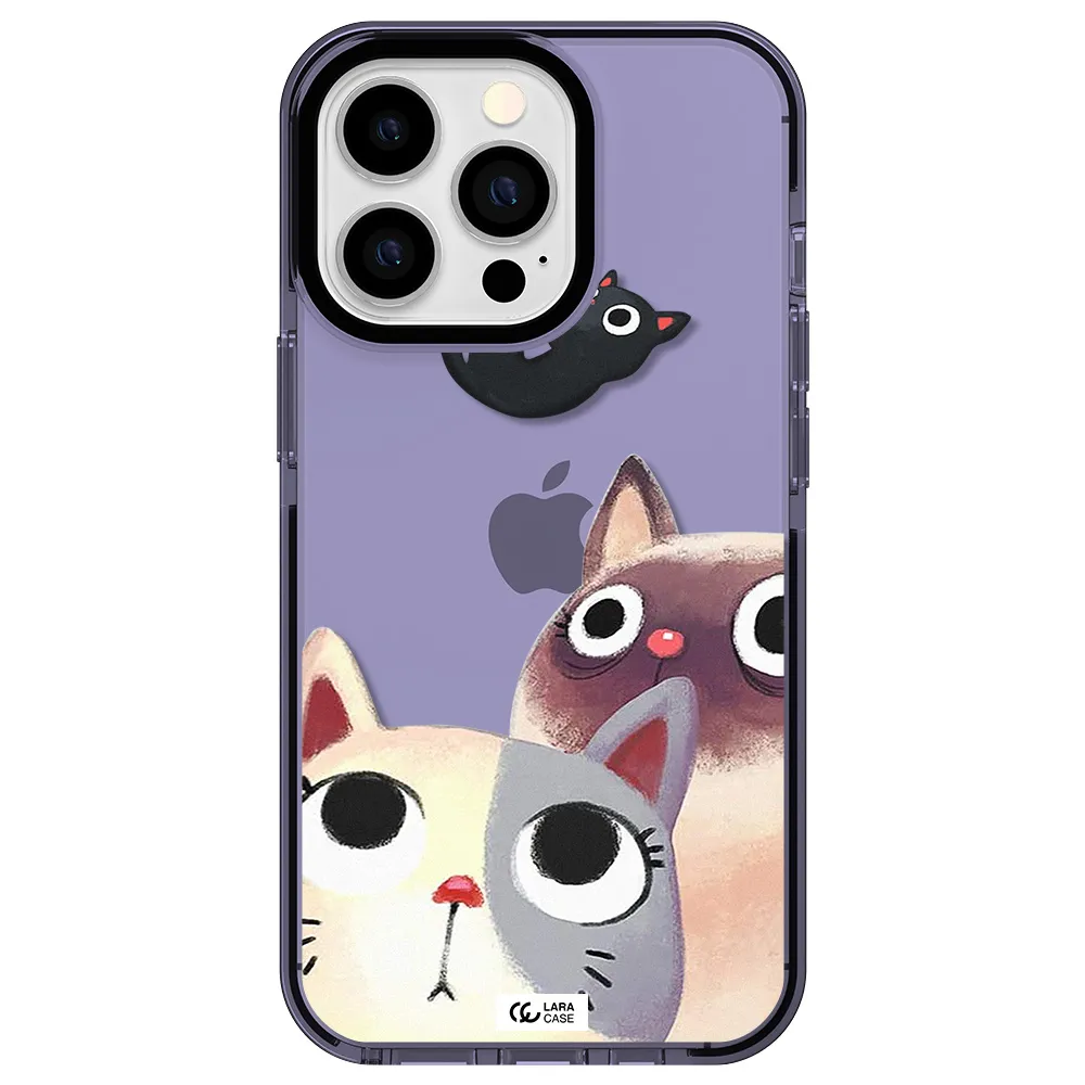 Abstract Grey Flowers Apple iPhone 13 Pro impact Lilac Case