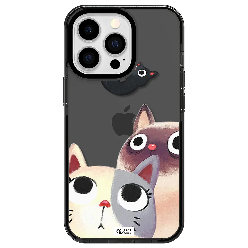 Abstract Grey Flowers Apple iPhone 13 Pro impact Smoke Black Case