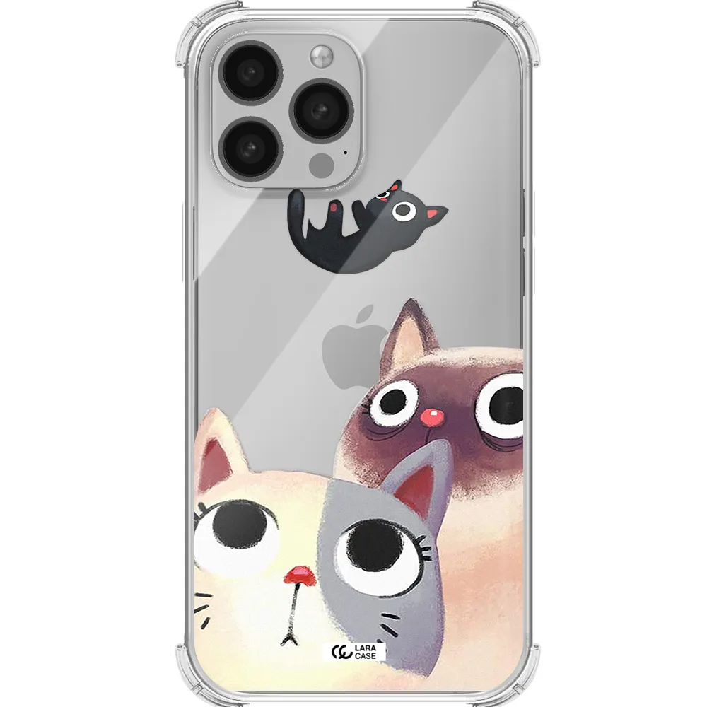 Abstract Grey Flowers Apple iPhone 13 Pro Max Clear PC Case