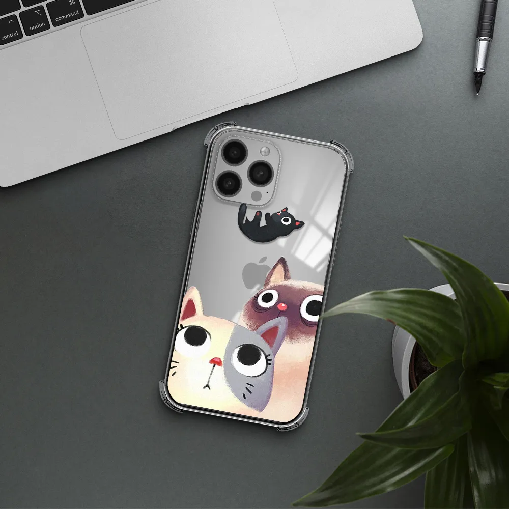 Abstract Grey Flowers Apple iPhone 13 Pro Max Clear PC Case