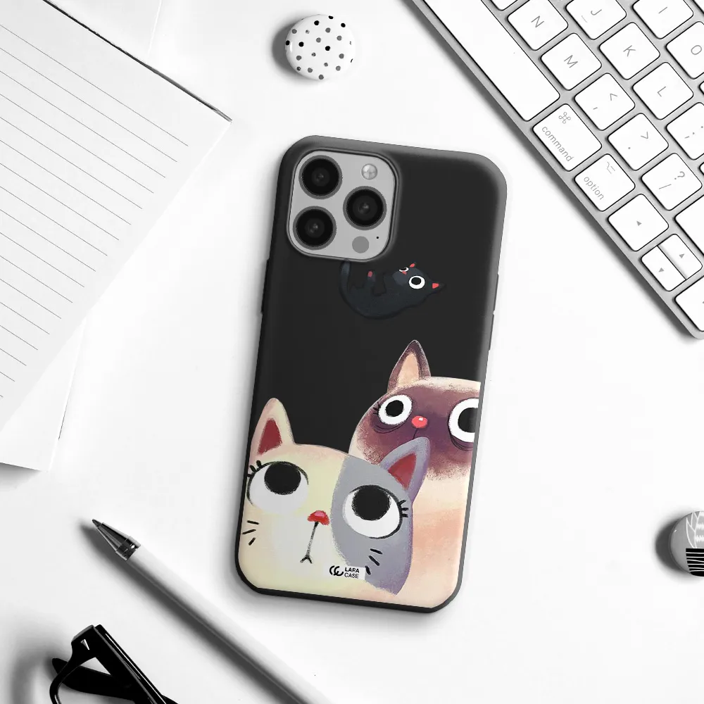 Abstract Grey Flowers Apple iPhone 13 Pro Silicone black Case