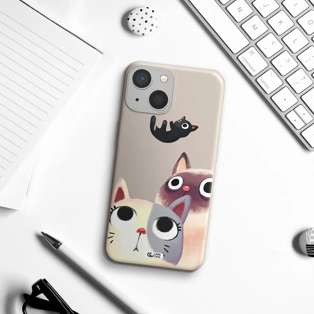 Abstract Grey Flowers Apple iPhone 13 Silicone Stone Case