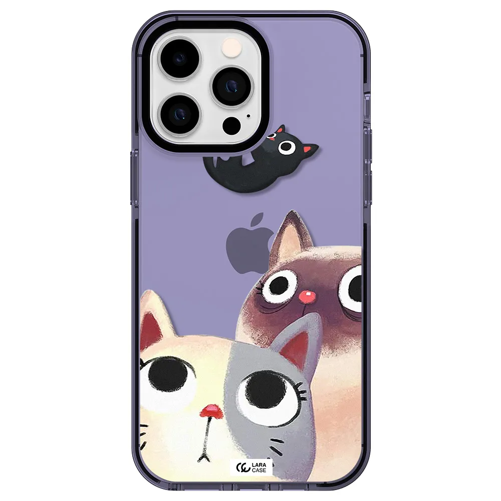 Abstract Grey Flowers Apple iPhone 14 pro max impact Lilac Case