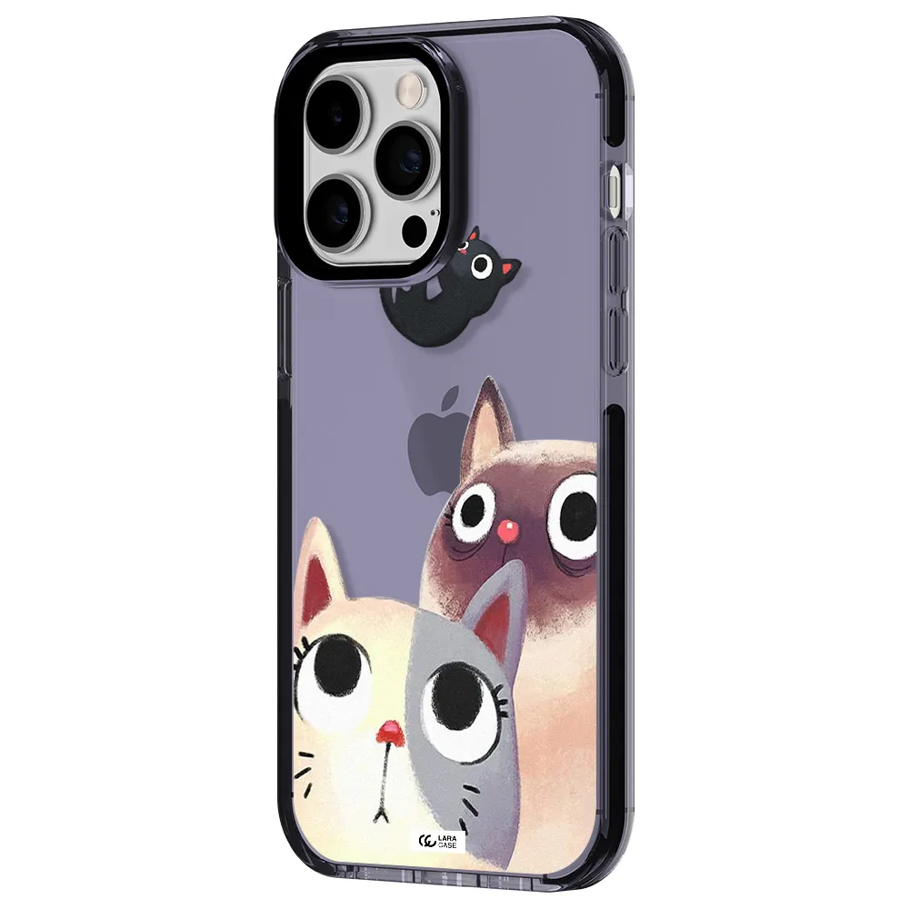 Abstract Grey Flowers Apple iPhone 14 pro max impact Lilac Case