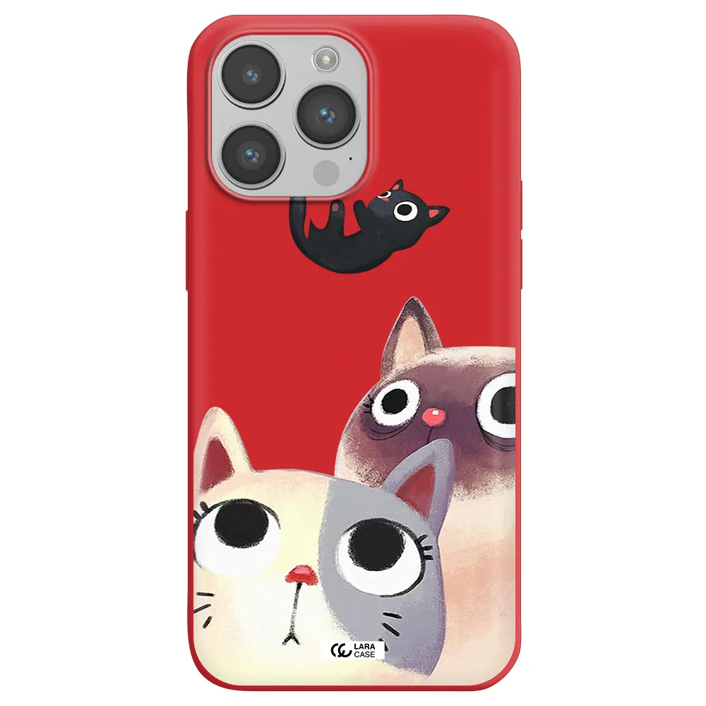 Abstract Grey Flowers Apple iPhone 14 pro max Silicone Imperial Red Case