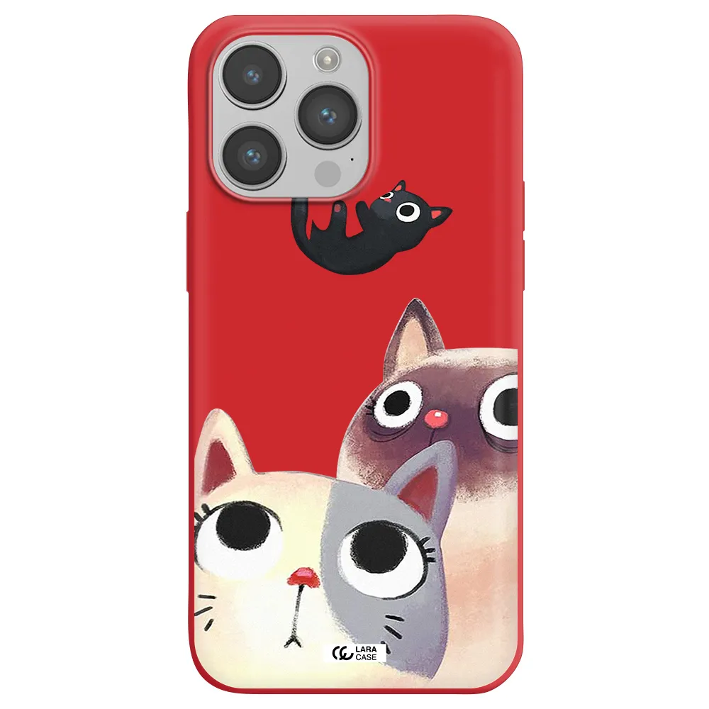 Abstract Grey Flowers Apple iPhone 14 pro Silicone Imperial Red Case