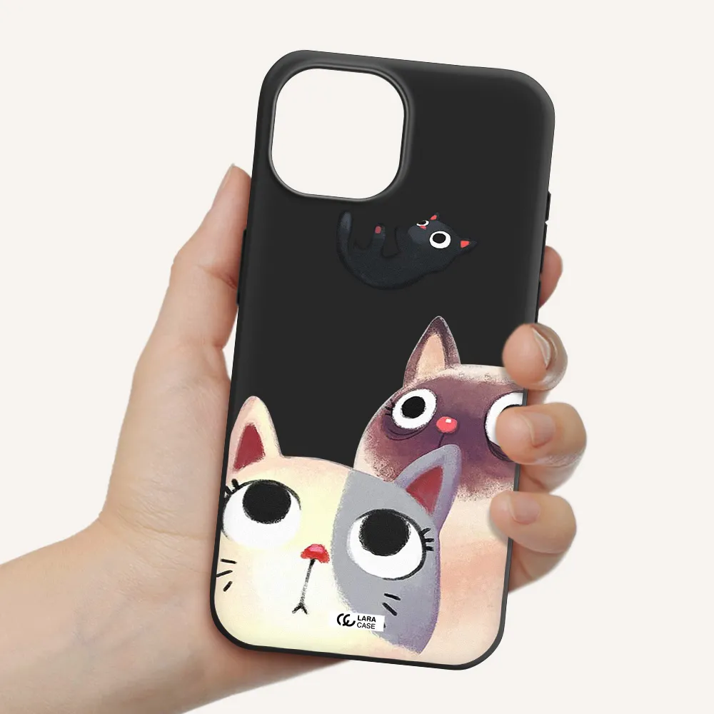 Abstract Grey Flowers Apple iPhone 15 Silicone black Case