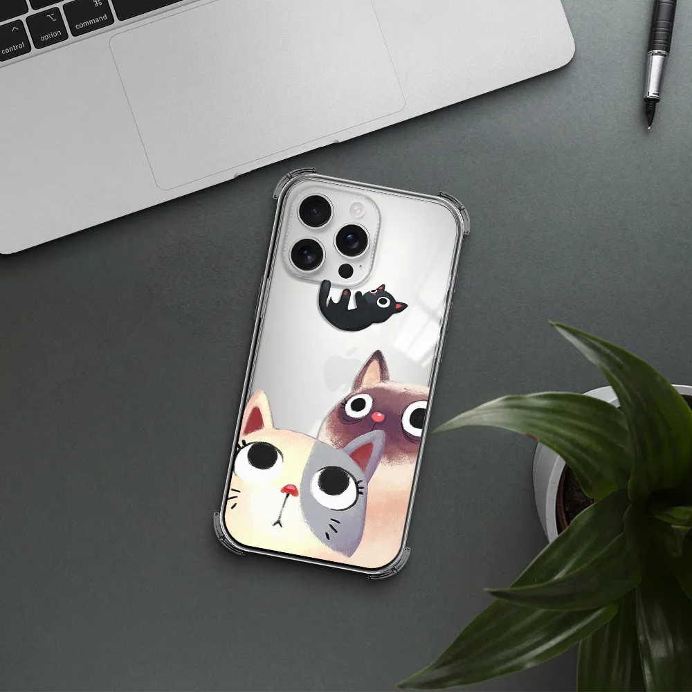 Abstract Grey Flowers Apple Iphone 16 Pro Max Clear Pc Case