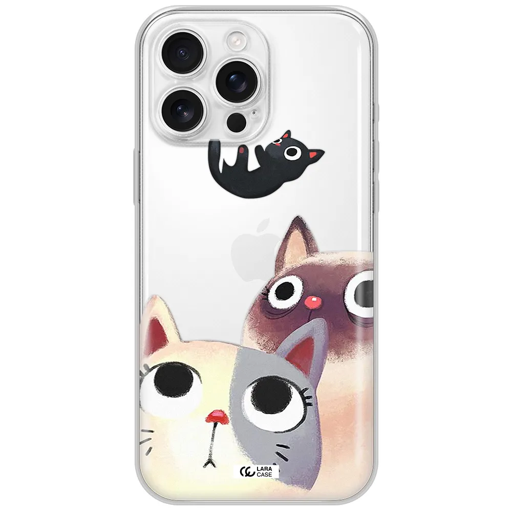 Abstract Grey Flowers Apple Iphone 16 Pro Max Clear Tpu Case