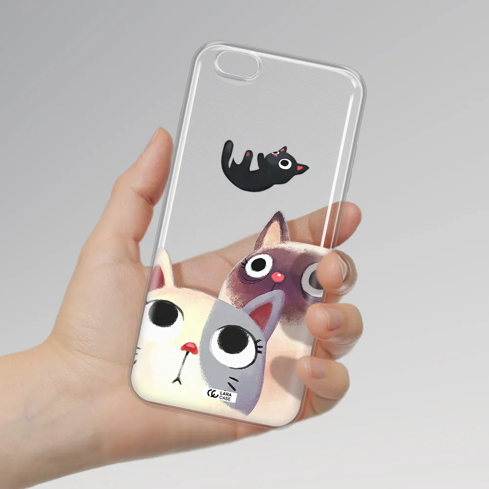 Abstract Grey Flowers Apple iPhone 6 s plus Clear TPU Case