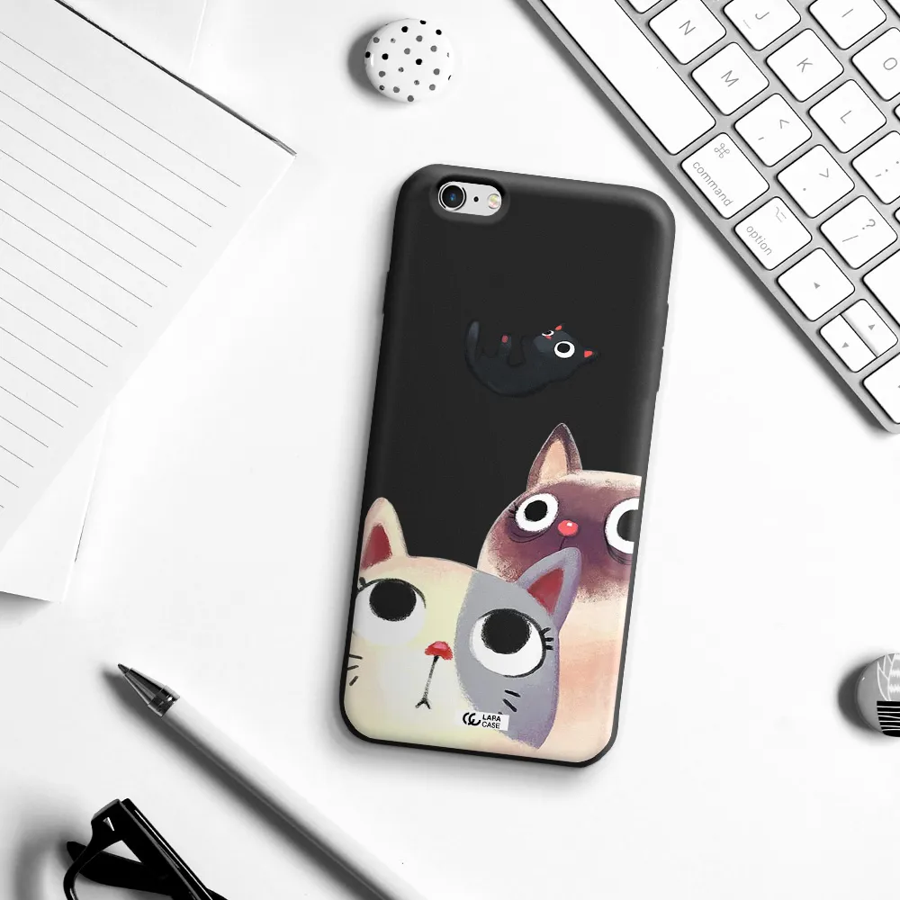 Abstract Grey Flowers Apple iPhone 6 s plus Silicone black Case