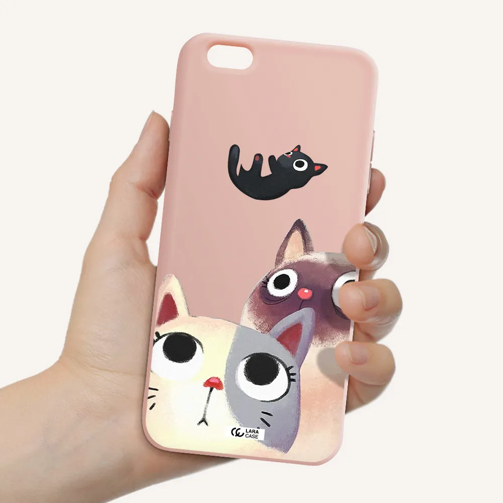 Abstract Grey Flowers Apple iPhone 6 s plus Silicone pastel pink Case