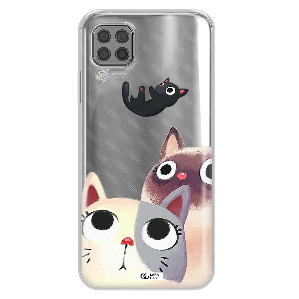 Abstract Grey Flowers Huawei P40 Lite Clear TPU Case