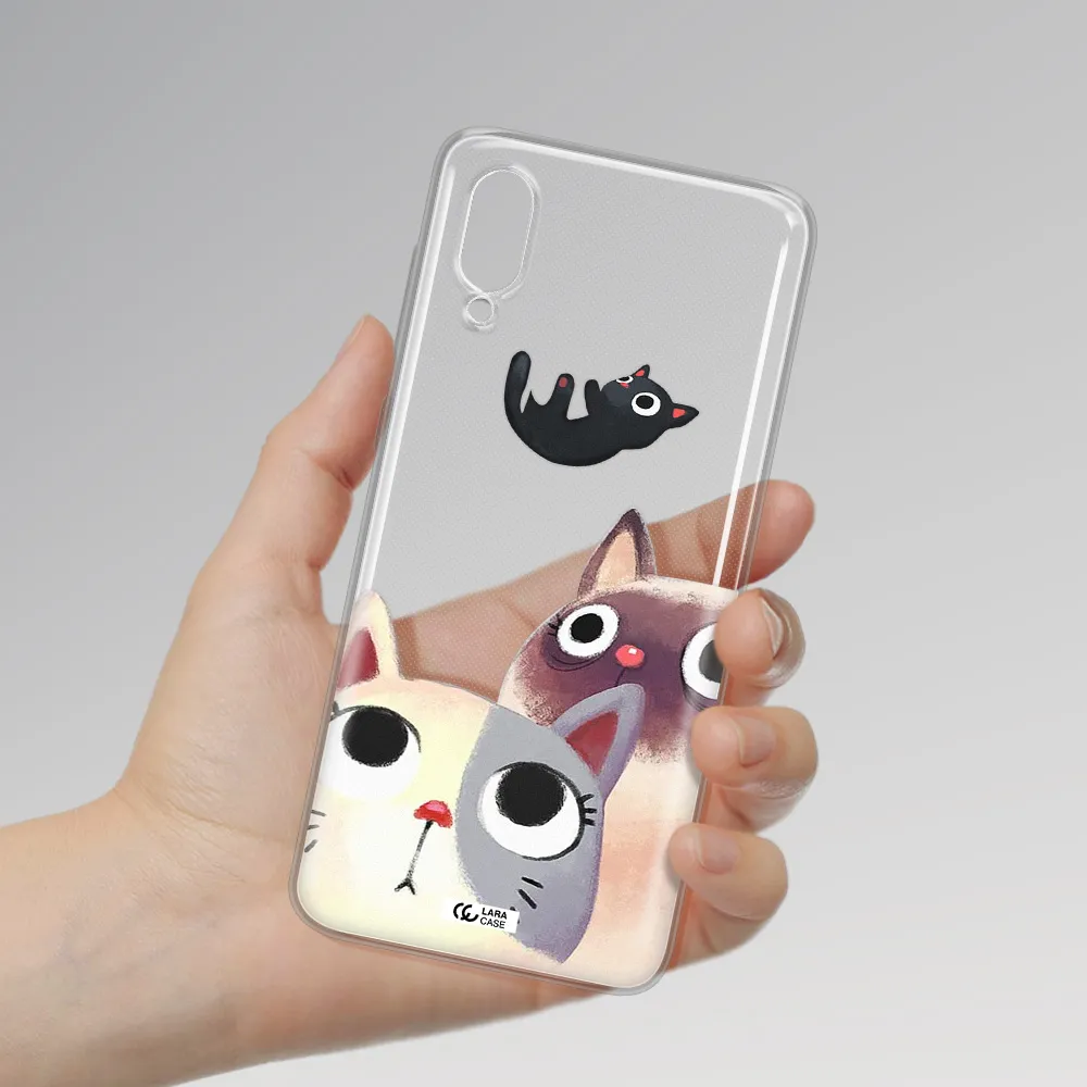 Abstract Grey Flowers Samsung A02 Clear TPU Case