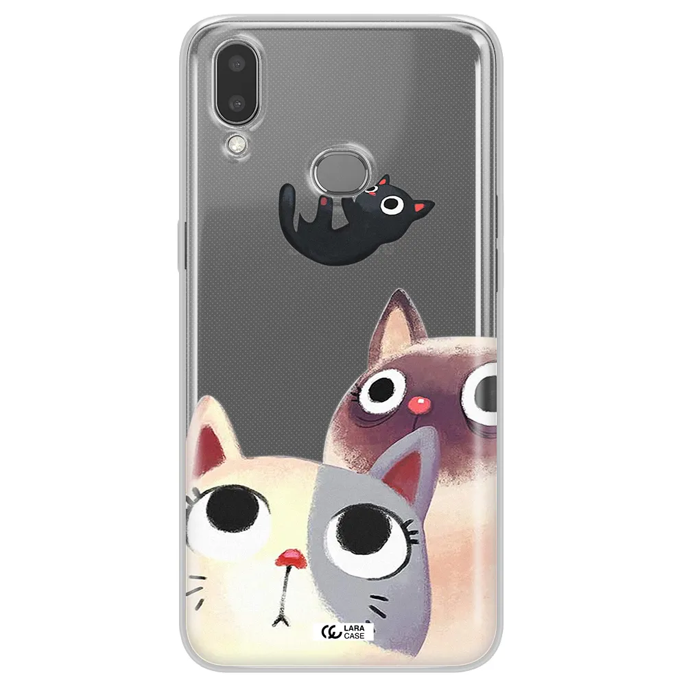 Abstract Grey Flowers Samsung A10S Clear TPU Case