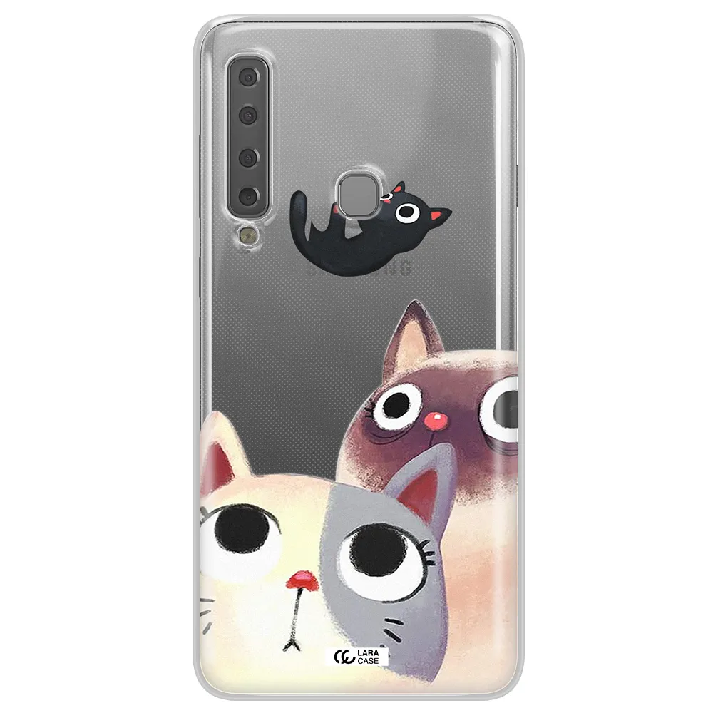 Abstract Grey Flowers Samsung A9 2018 Clear TPU Case