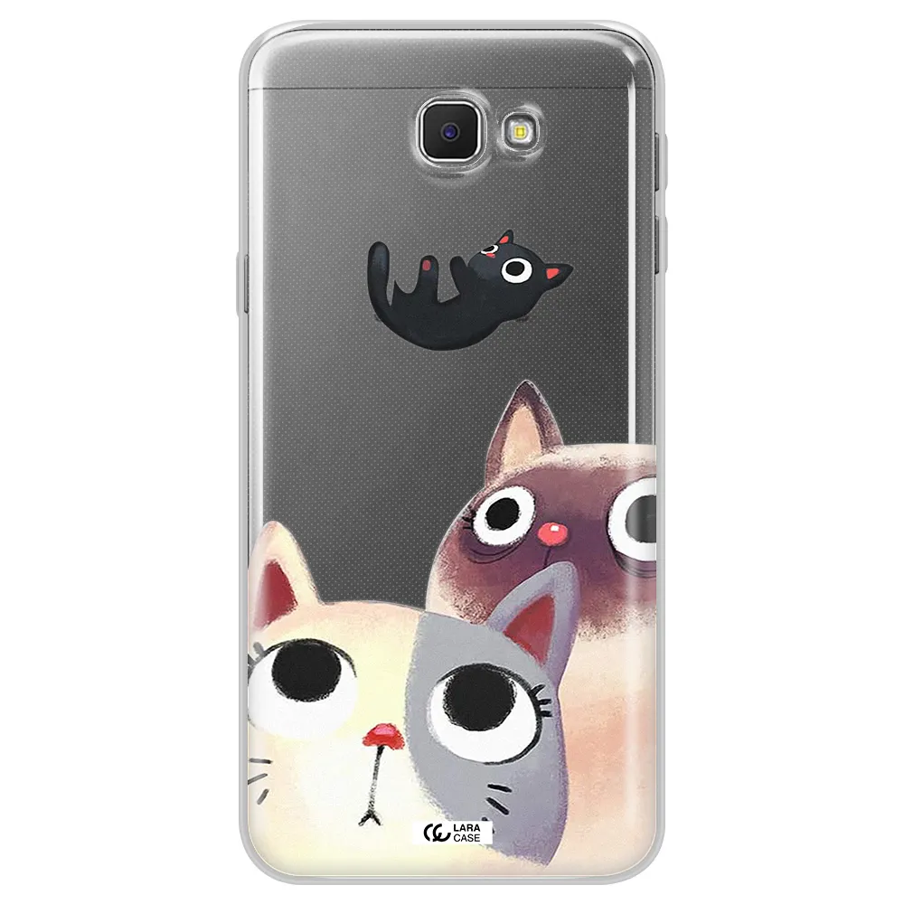 Abstract Grey Flowers Samsung J5 Prime Clear TPU Case