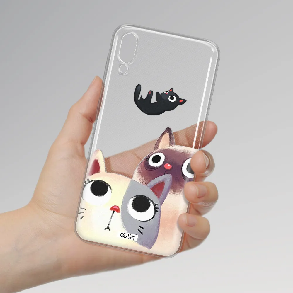 Abstract Grey Flowers Samsung M10 Clear TPU Case