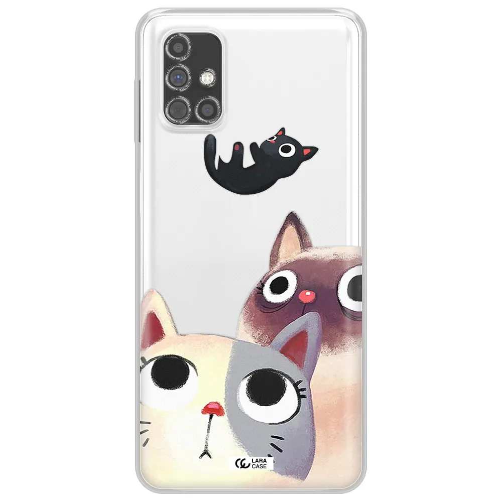 Abstract Grey Flowers Samsung M31S Clear TPU Case