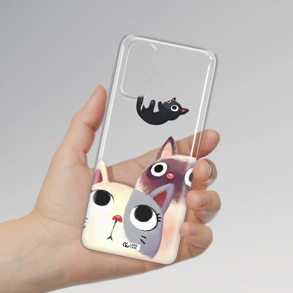 Abstract Grey Flowers Samsung S20 Clear TPU Case