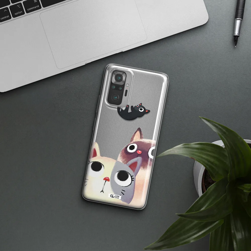 Abstract Grey Flowers Xiaomi Note 10 Pro Clear TPU Case