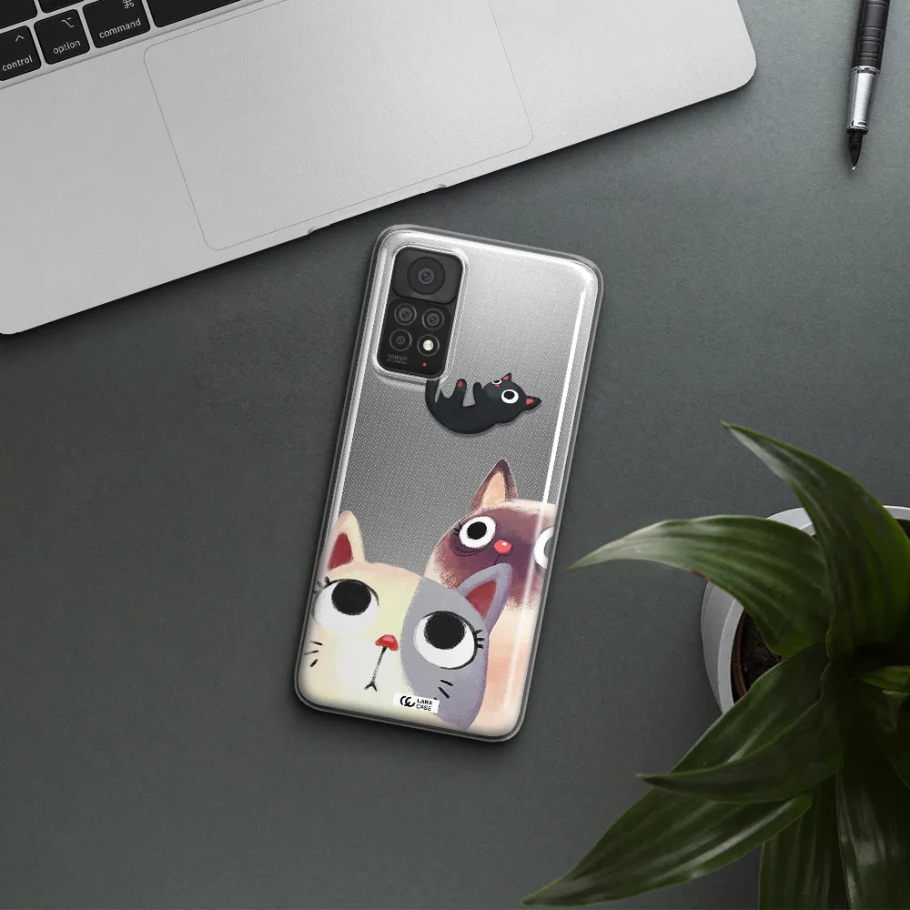Abstract Grey Flowers Xiaomi Note 11 Pro Clear TPU Case