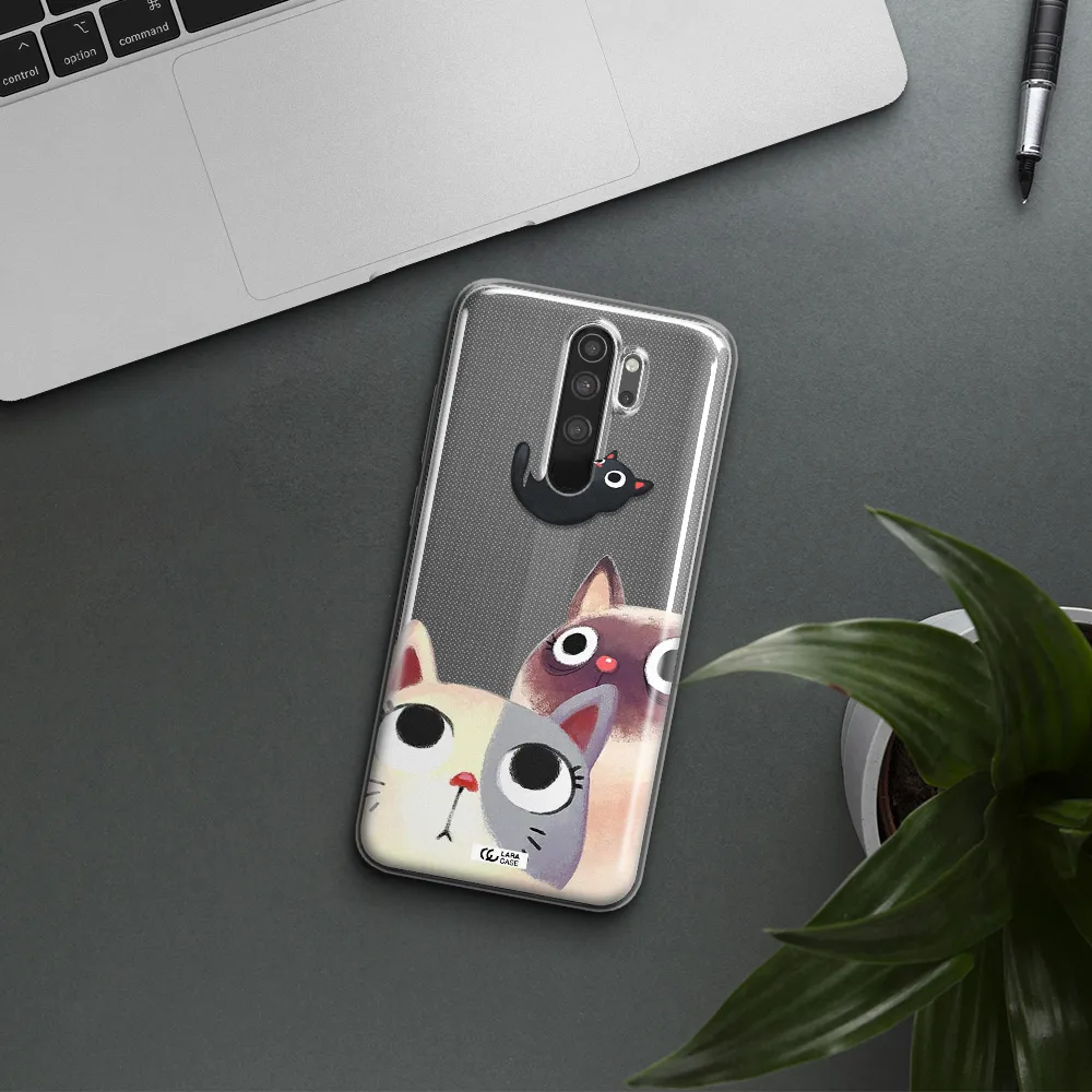 Abstract Grey Flowers Xiaomi Note 8 Pro Clear TPU Case
