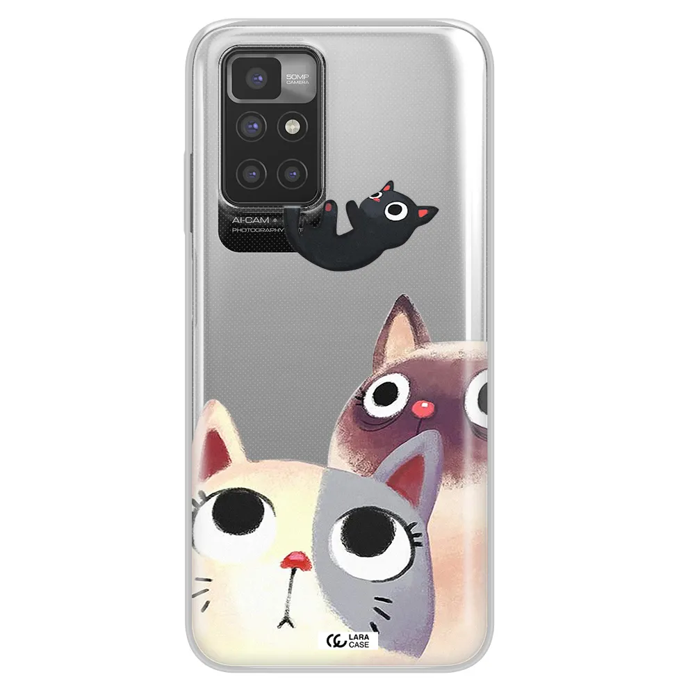 Abstract Grey Flowers Xiaomi Redmi 10 Clear TPU Case