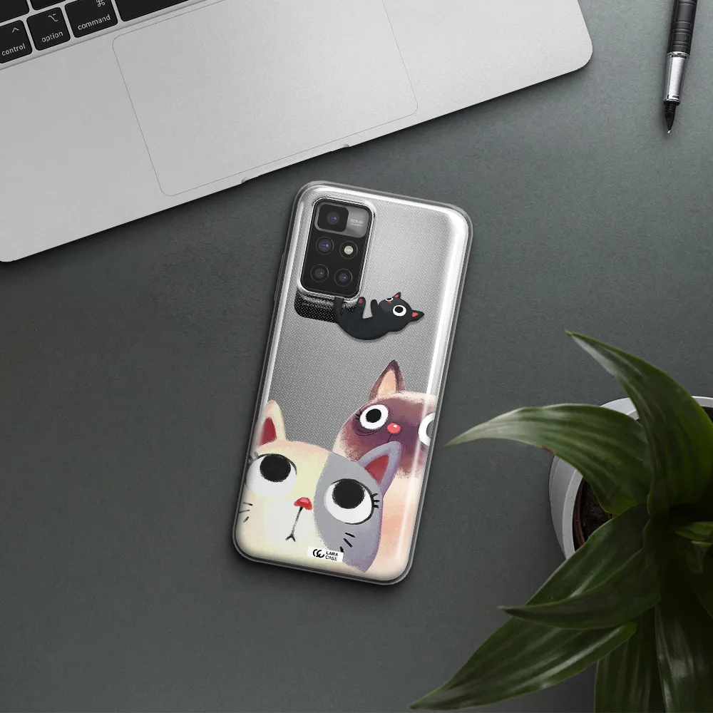 Abstract Grey Flowers Xiaomi Redmi 10 Clear TPU Case