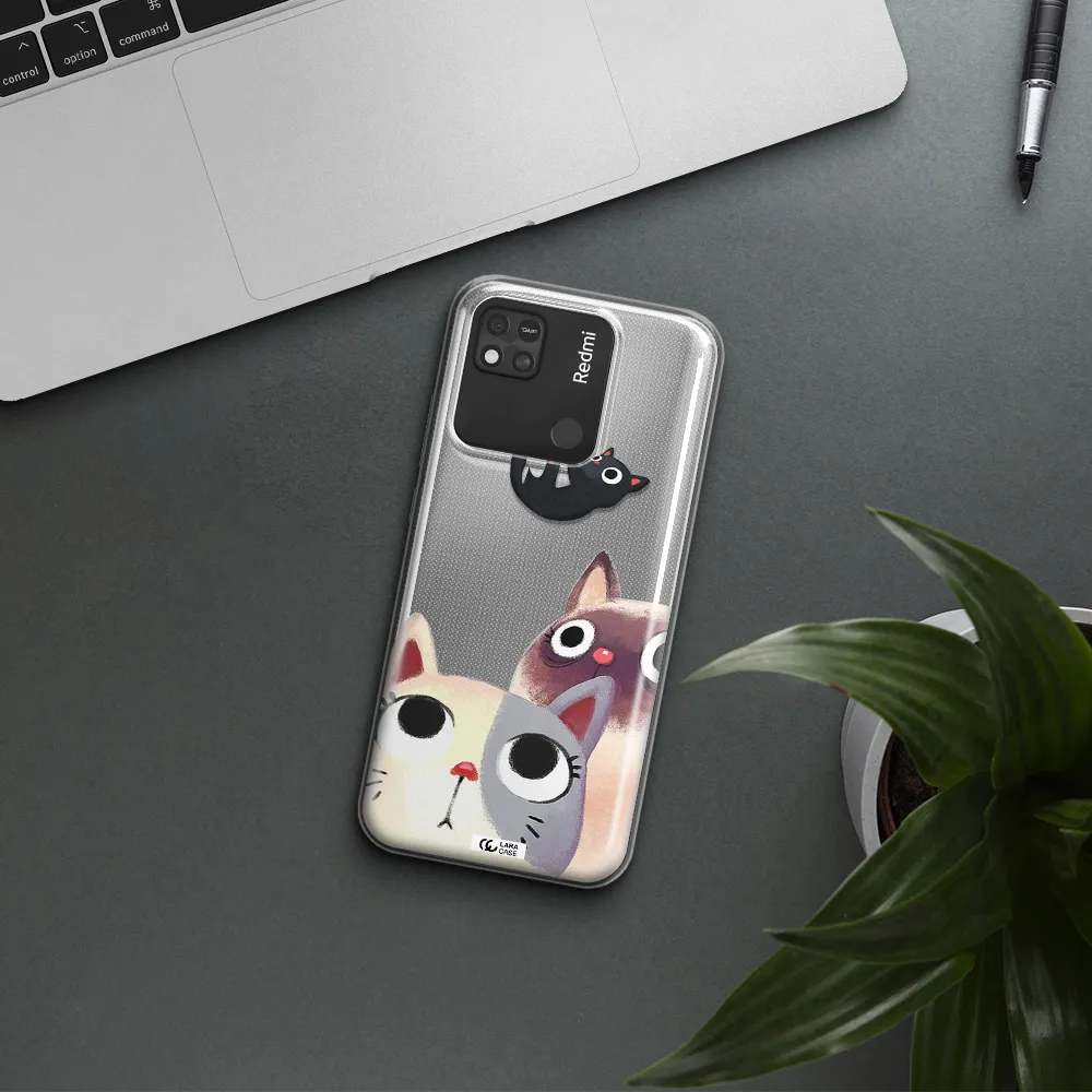 Abstract Grey Flowers Xiaomi Redmi 10A Clear TPU Case