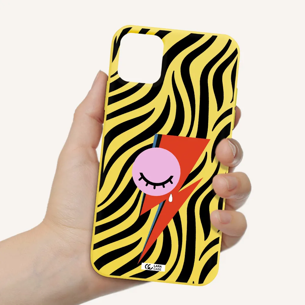 David Bowie Symbol Apple iPhone 11 Silicone canary yellow Case