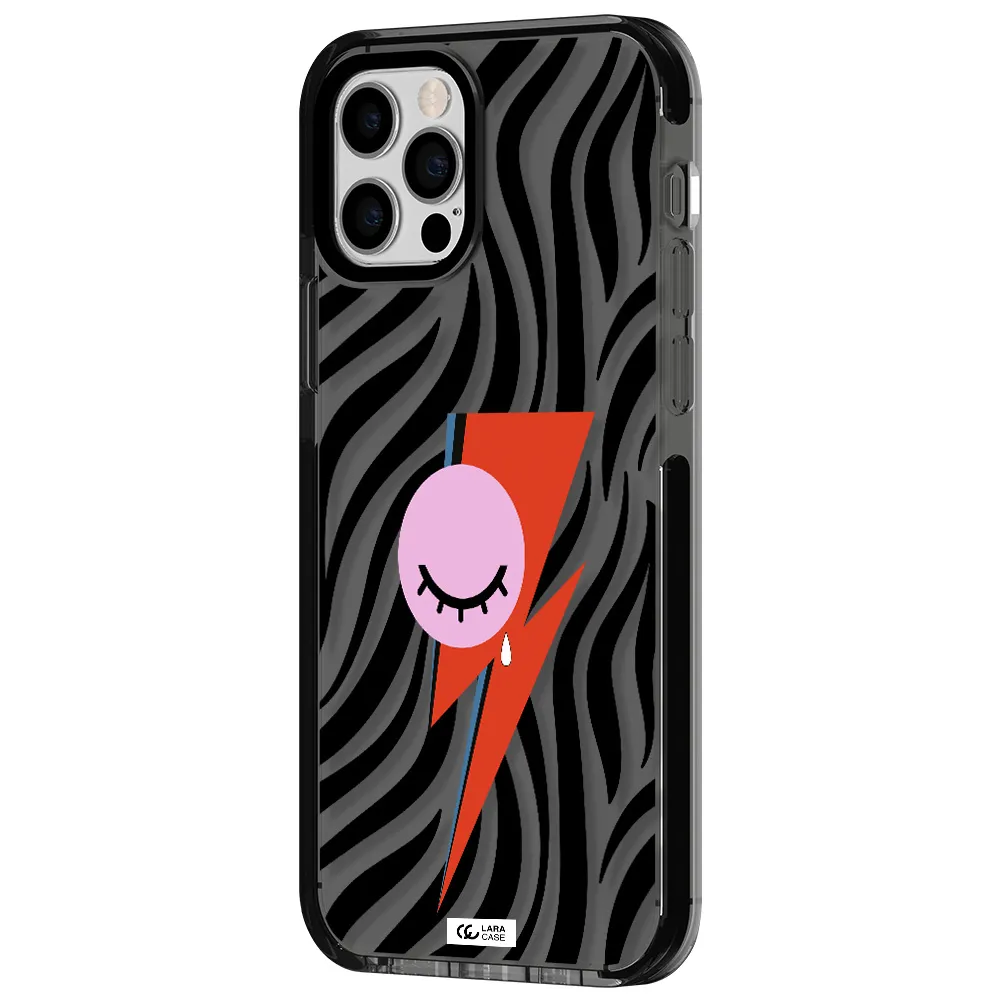 David Bowie Symbol Apple iPhone 12 pro impact Smoke Black Case