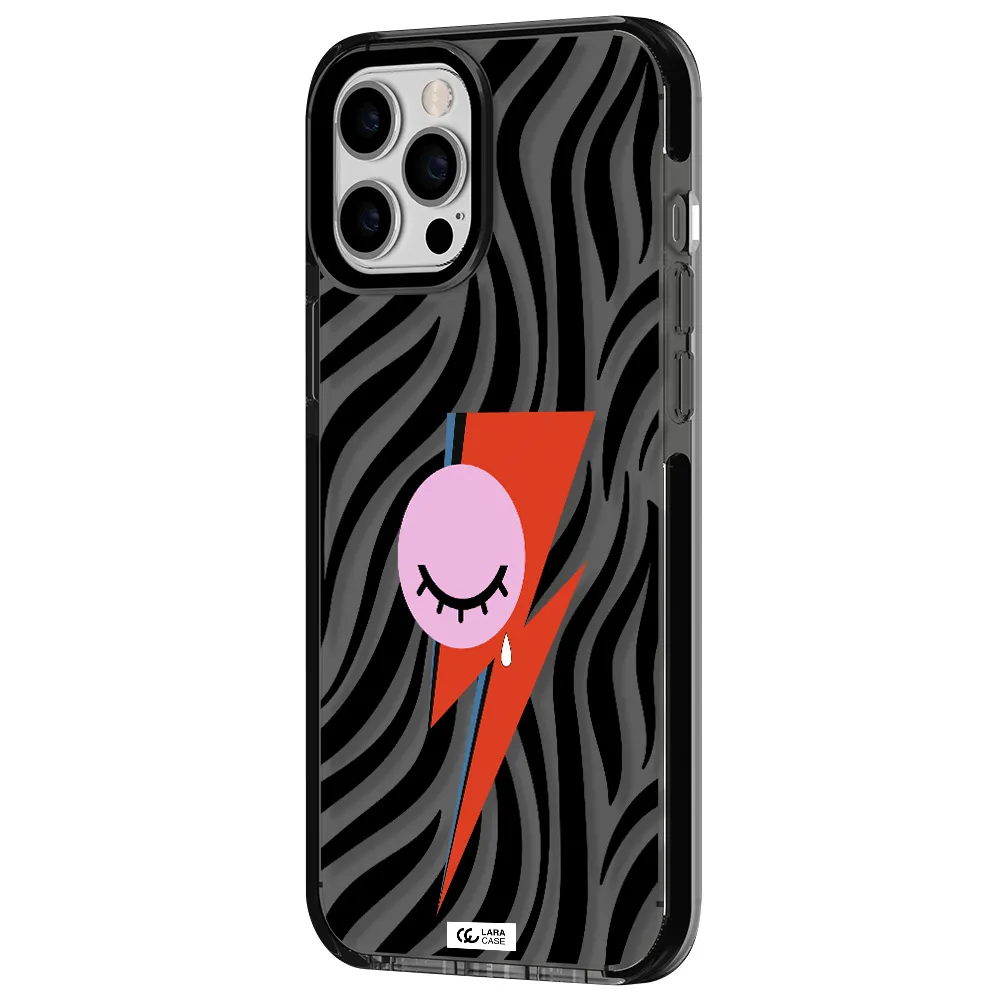 David Bowie Symbol Apple iPhone 12 pro max impact Smoke Black Case