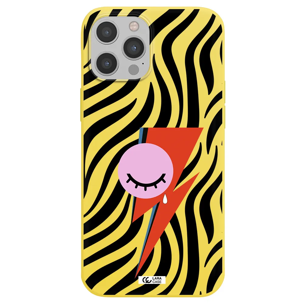 David Bowie Symbol Apple iPhone 12 pro max Silicone canary yellow Case