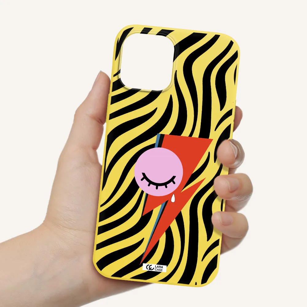 David Bowie Symbol Apple iPhone 12 pro max Silicone canary yellow Case