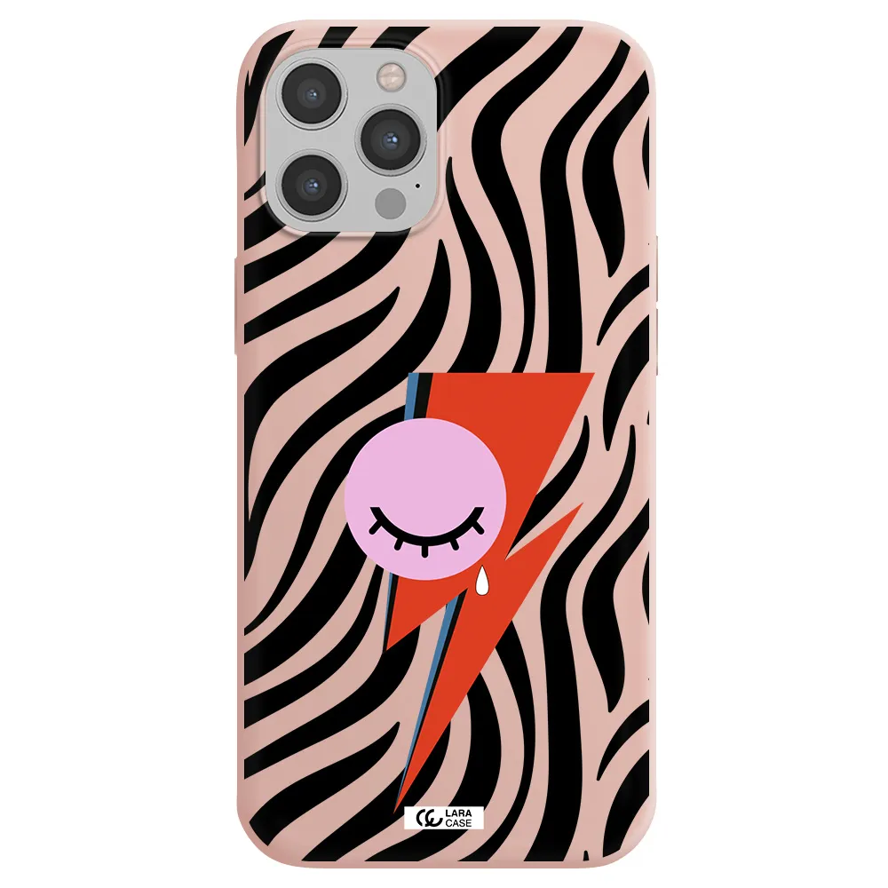 David Bowie Symbol Apple iPhone 12 pro max Silicone pastel pink Case