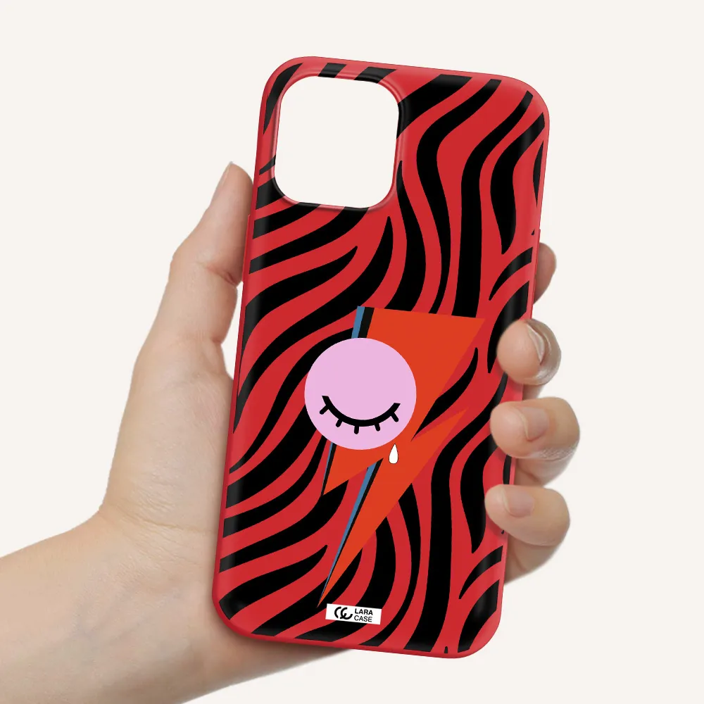 David Bowie Symbol Apple iPhone 12 pro Silicone Imperial Red Case