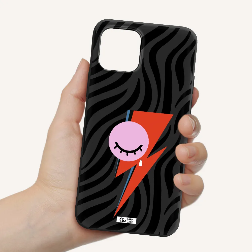 David Bowie Symbol Apple iPhone 12 Silicone black Case