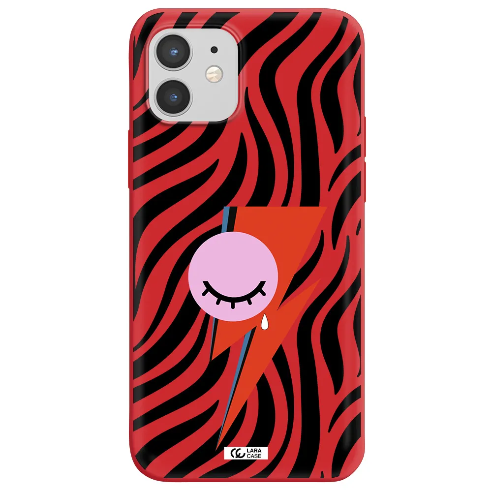 David Bowie Symbol Apple iPhone 12 Silicone Imperial Red Case