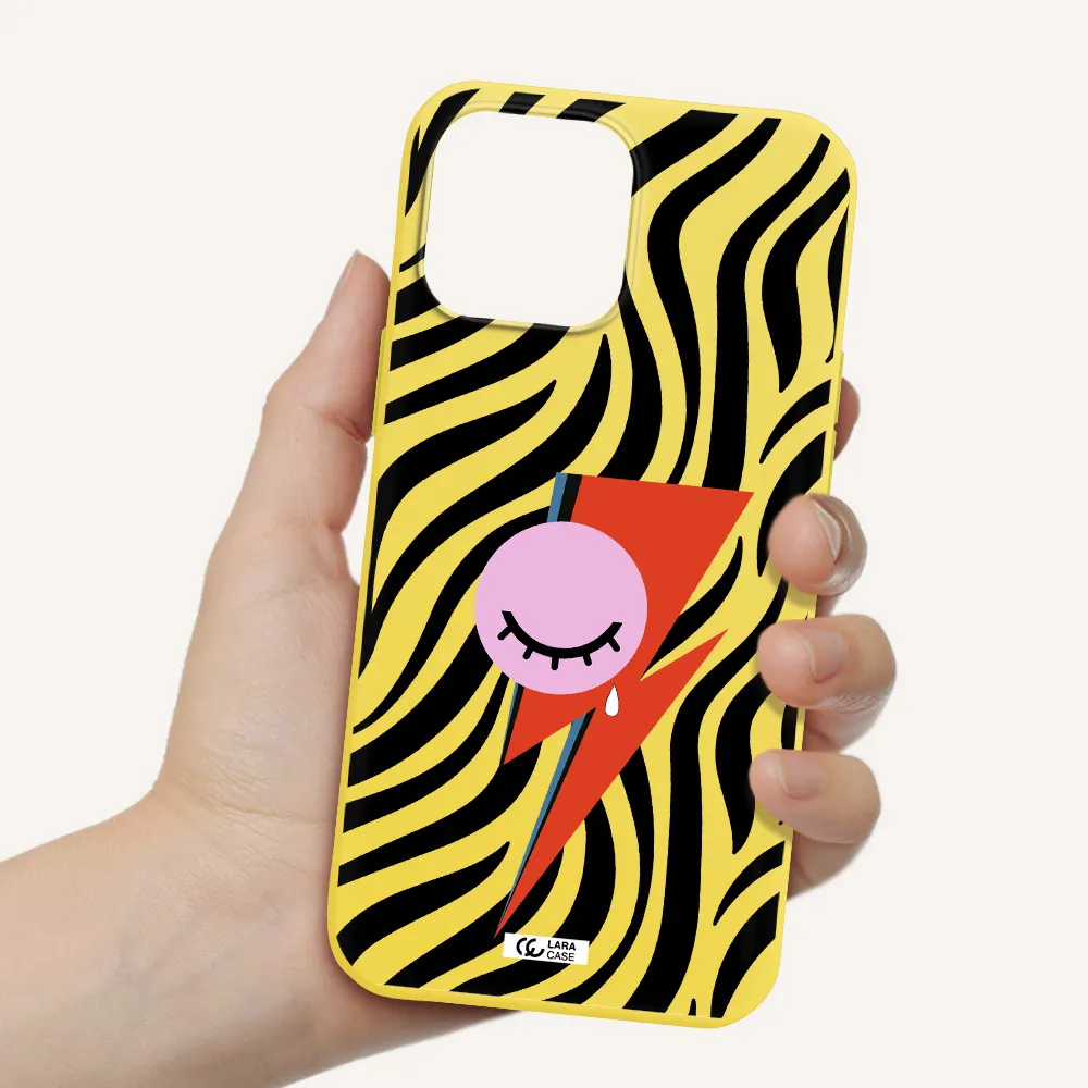 David Bowie Symbol Apple iPhone 13 Pro Max Silicone canary yellow Case