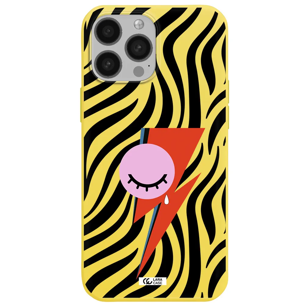 David Bowie Symbol Apple iPhone 13 Pro Silicone canary yellow Case