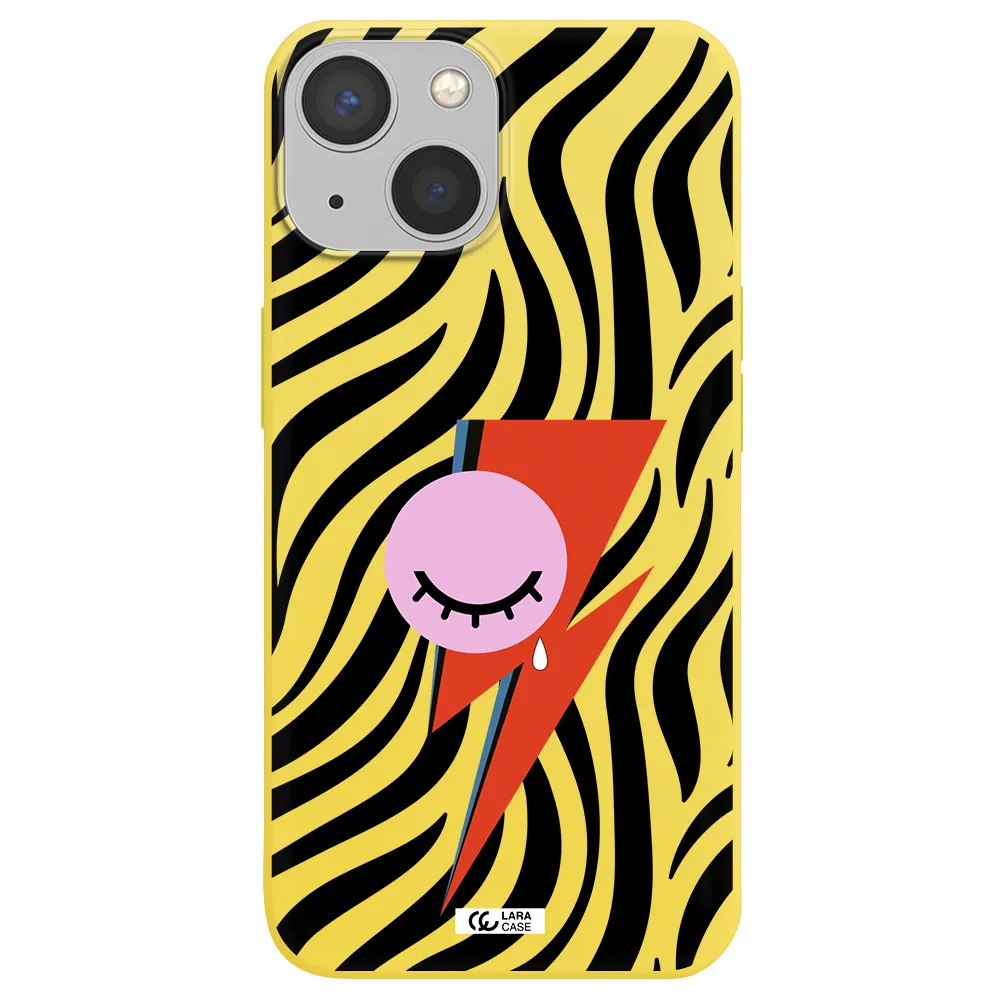 David Bowie Symbol Apple iPhone 13 Silicone canary yellow Case