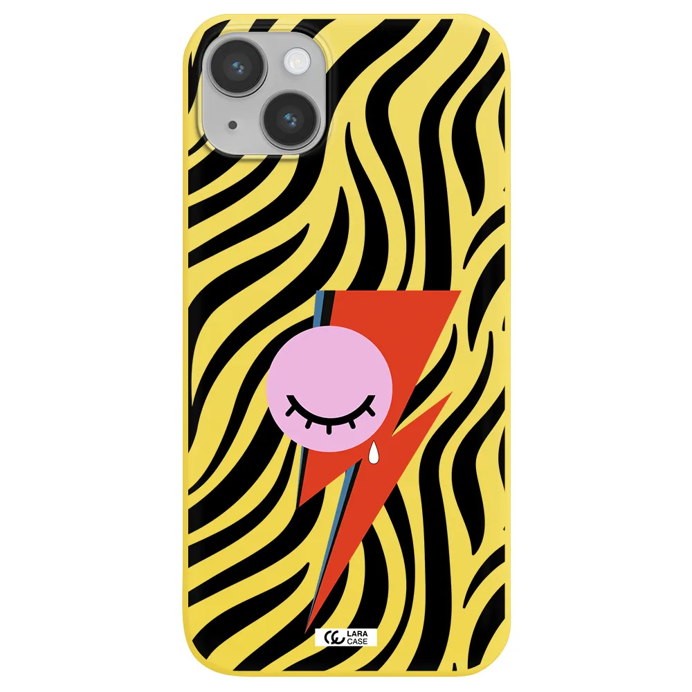 David Bowie Symbol Apple iPhone 14 plus Silicone canary yellow Case