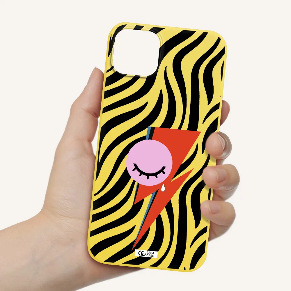 David Bowie Symbol Apple iPhone 14 plus Silicone canary yellow Case