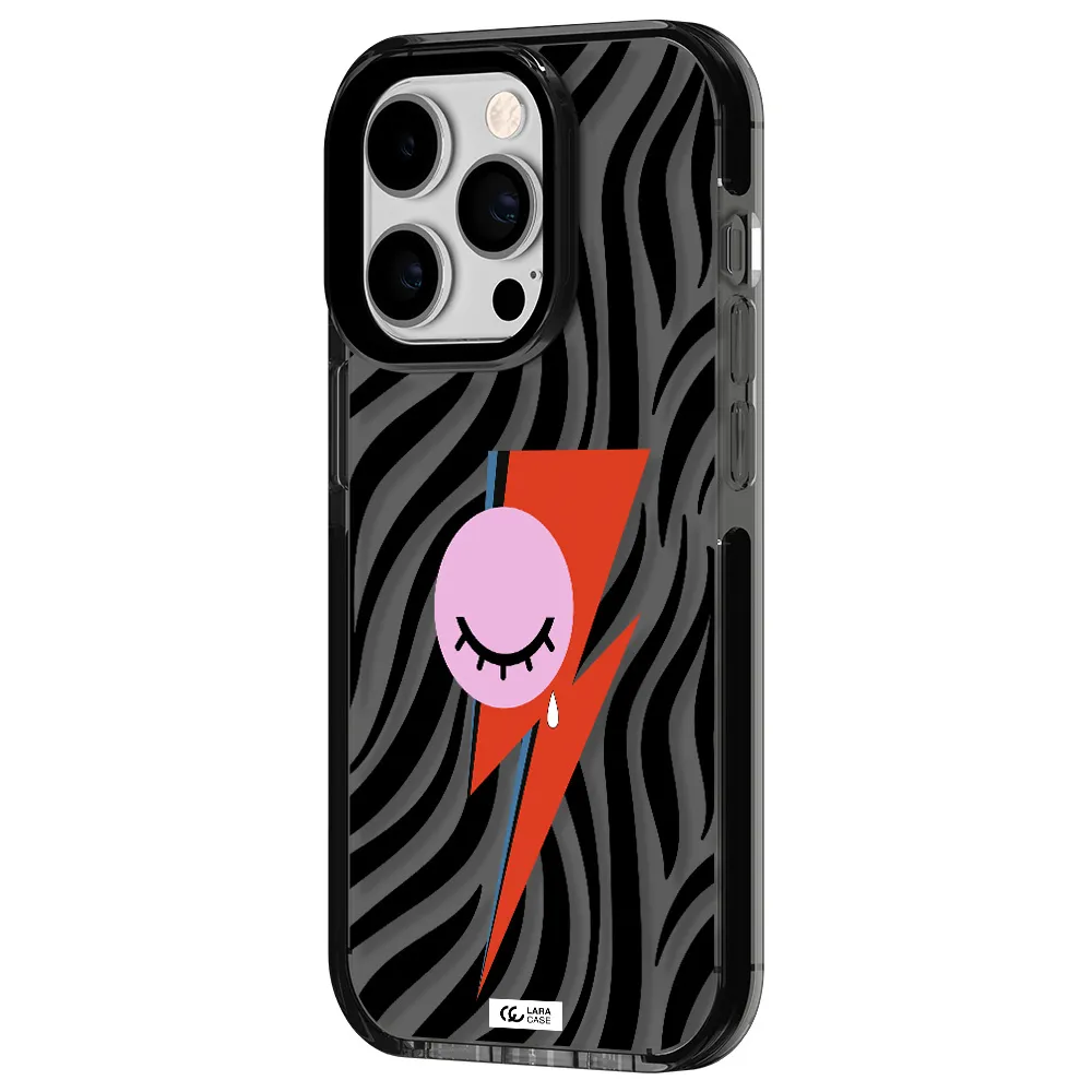 David Bowie Symbol Apple iPhone 14 pro impact Smoke Black Case