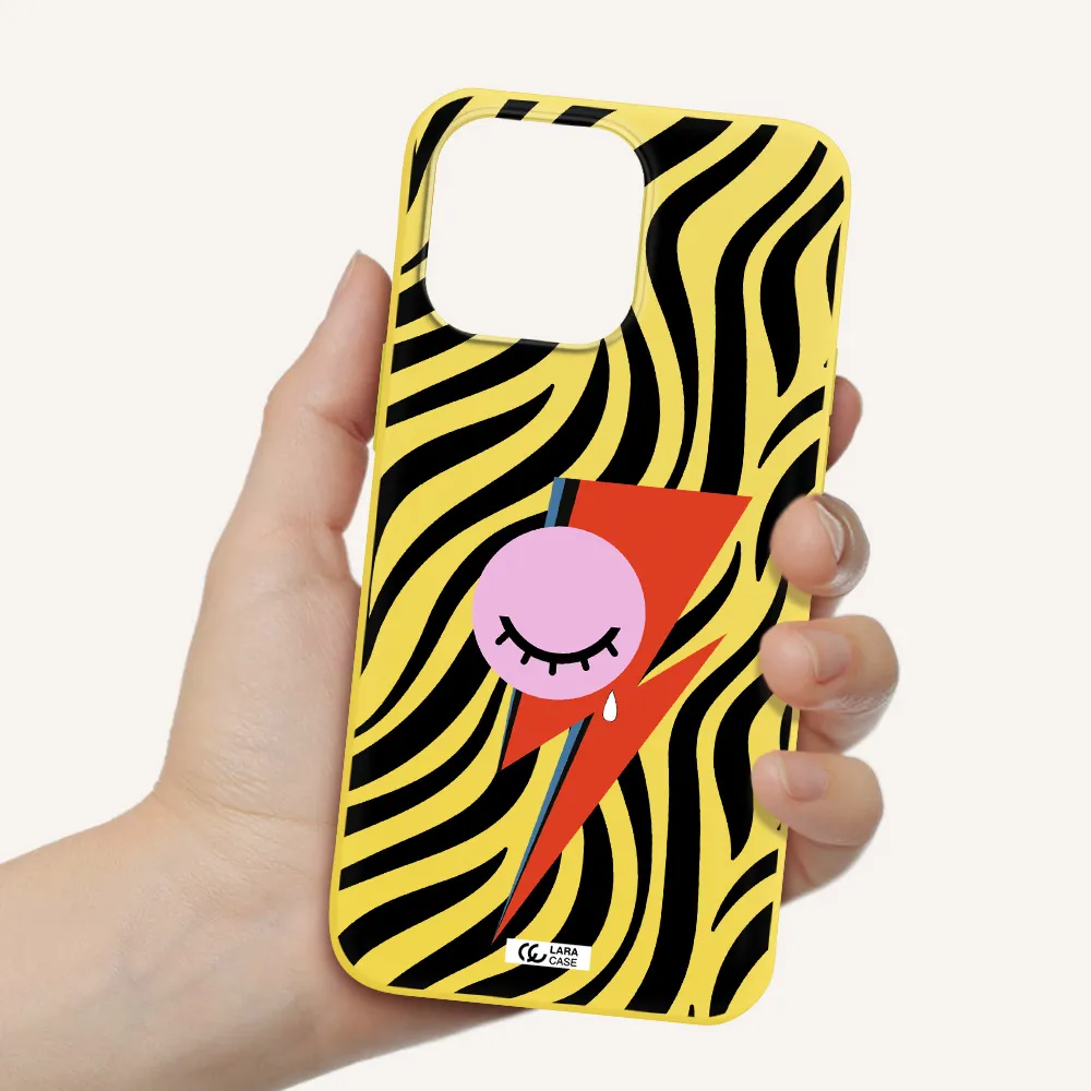 David Bowie Symbol Apple iPhone 14 pro max Silicone canary yellow Case